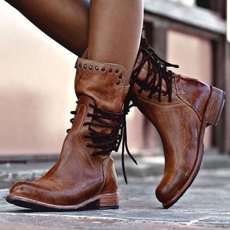 Tara | Bottes en cuir à lacets