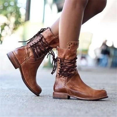 Tara | Bottes en cuir à lacets