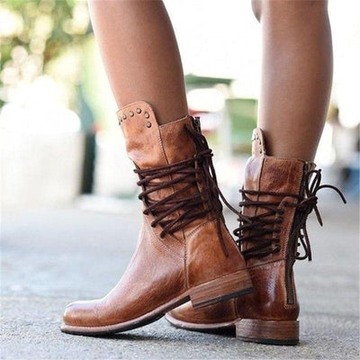 Tara | Bottes en cuir à lacets