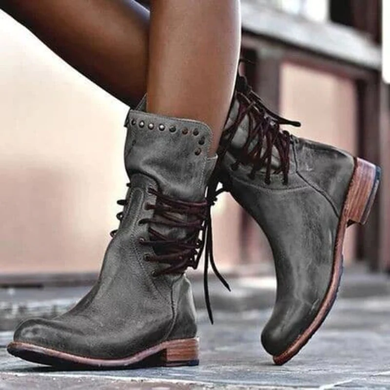 Tara | Bottes en cuir à lacets